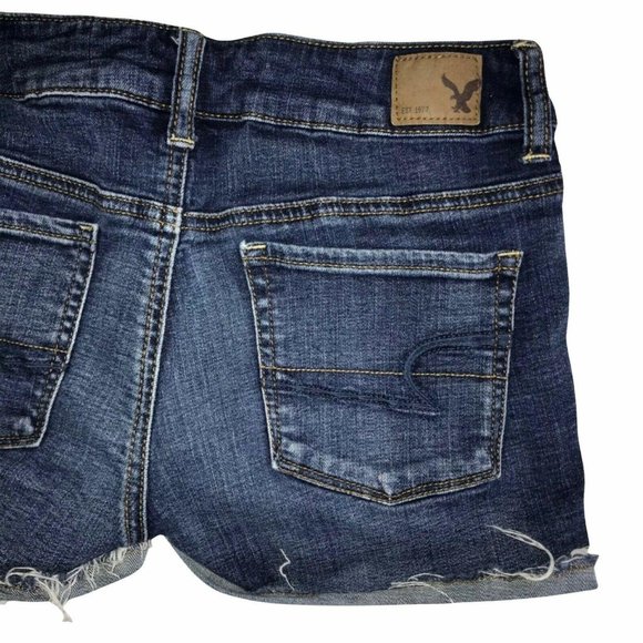 American Eagle Medium Wash Distressed Shorts 2 - Picture 8 of 8